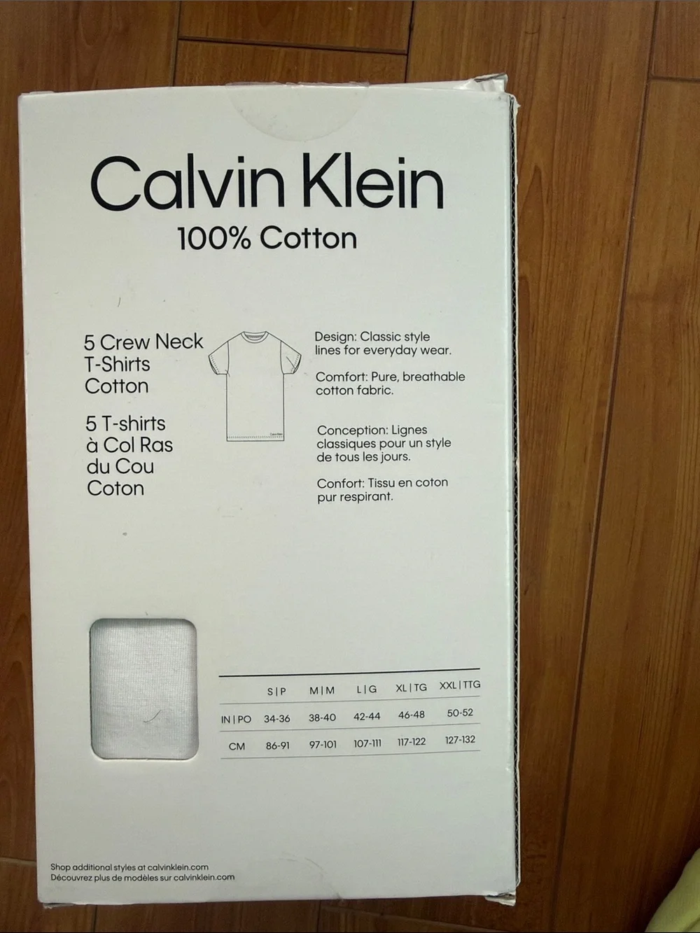 NWT Calvin Clein Men's 5-Pack Cotton Classics Crewneck T-Shirts Size L